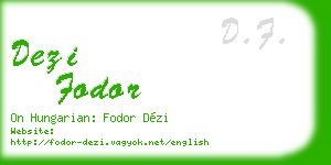 dezi fodor business card
